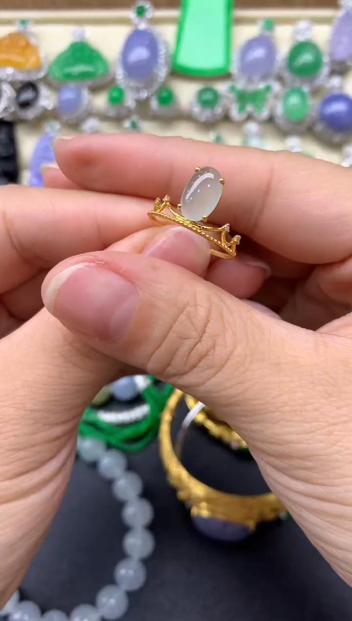 【闪购商品】翡翠戒指18K金镶嵌323-中国好珍宝