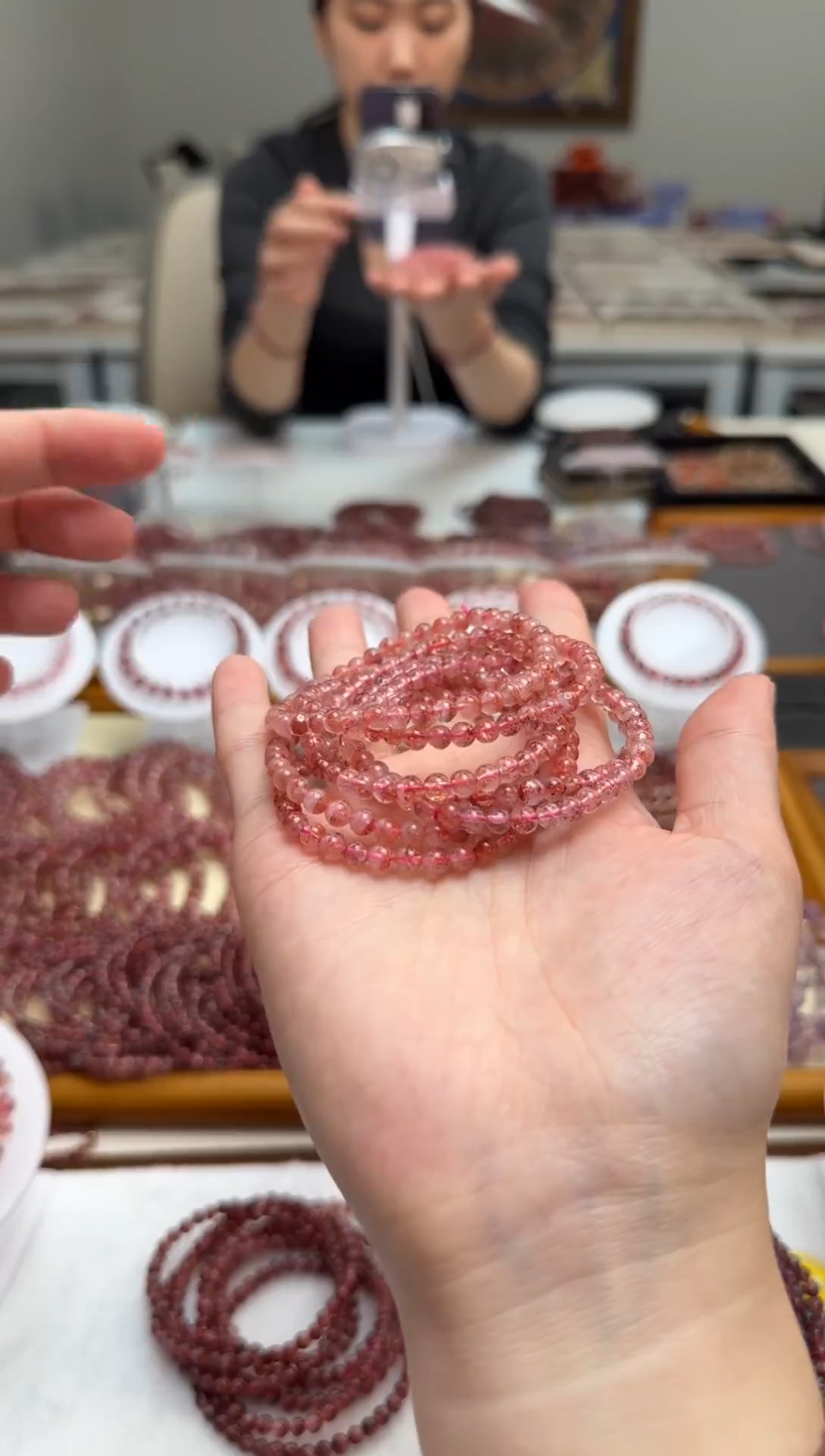 未镶嵌手串水晶芬达金草莓 多样性发一