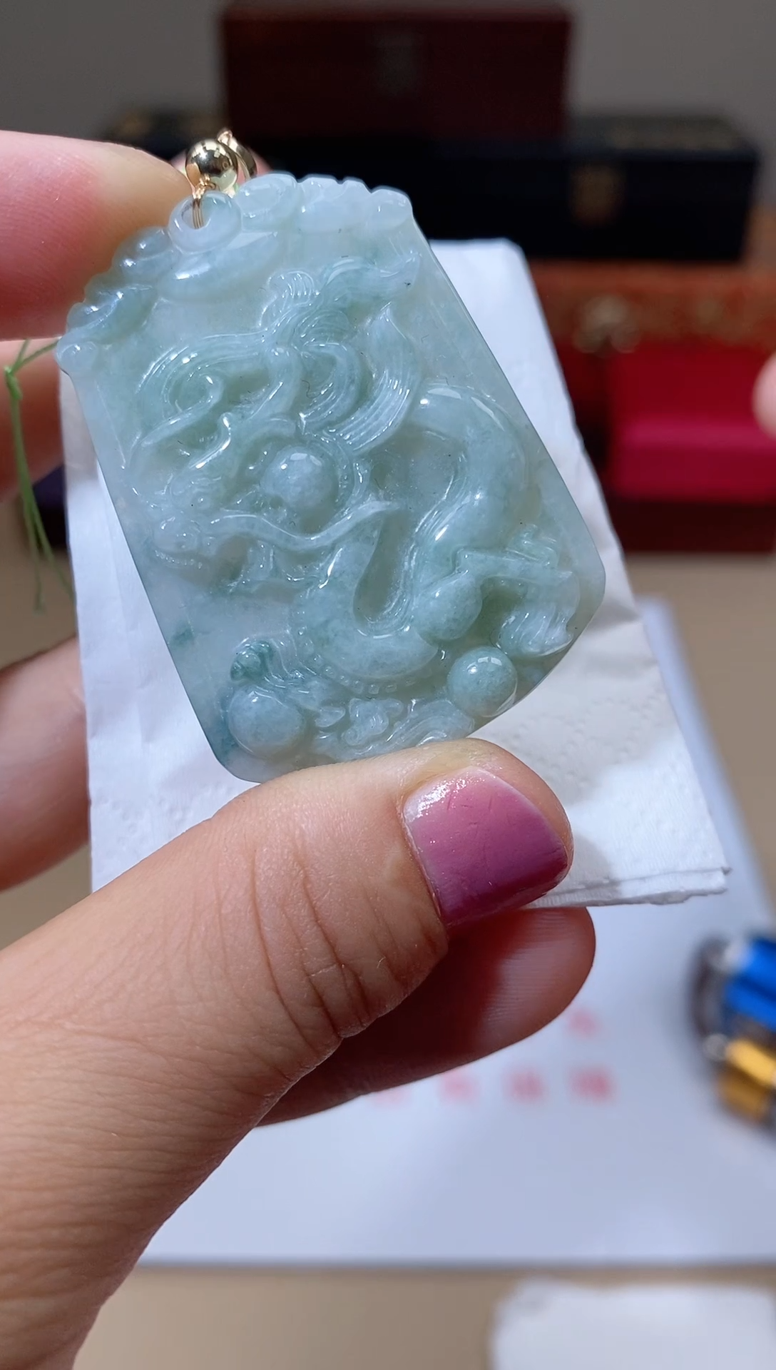 【闪购商品】翡翠颈饰未镶嵌天然A货翡翠龙牌