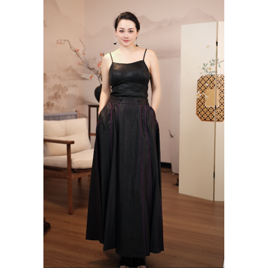 《紫纱》重缎老料香云纱 秋冬百搭马面裙