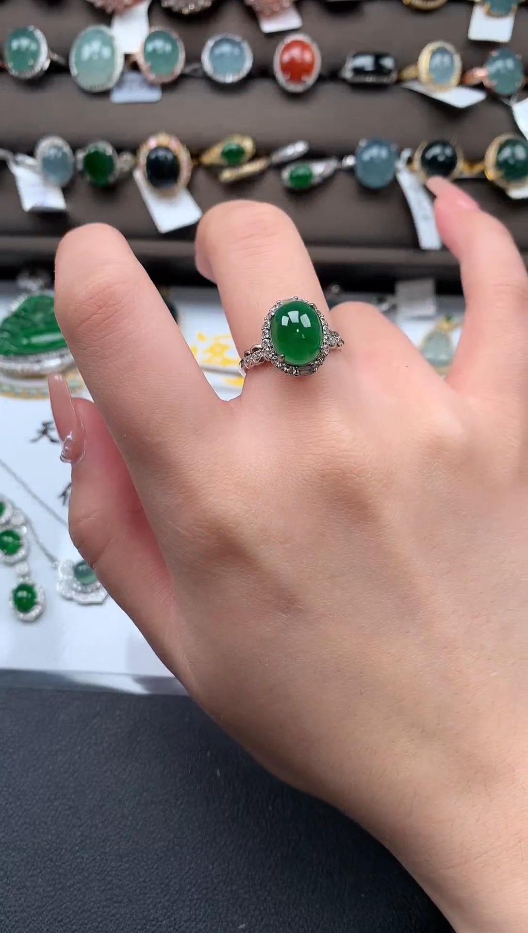 【闪购商品】翡翠戒指银S925镶嵌541241