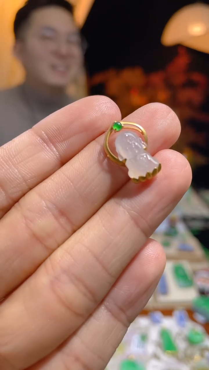 【闪购商品】翡翠颈饰18K金镶嵌假一赔三