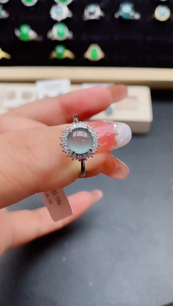 【闪购商品】翡翠戒指银S925镶嵌1321