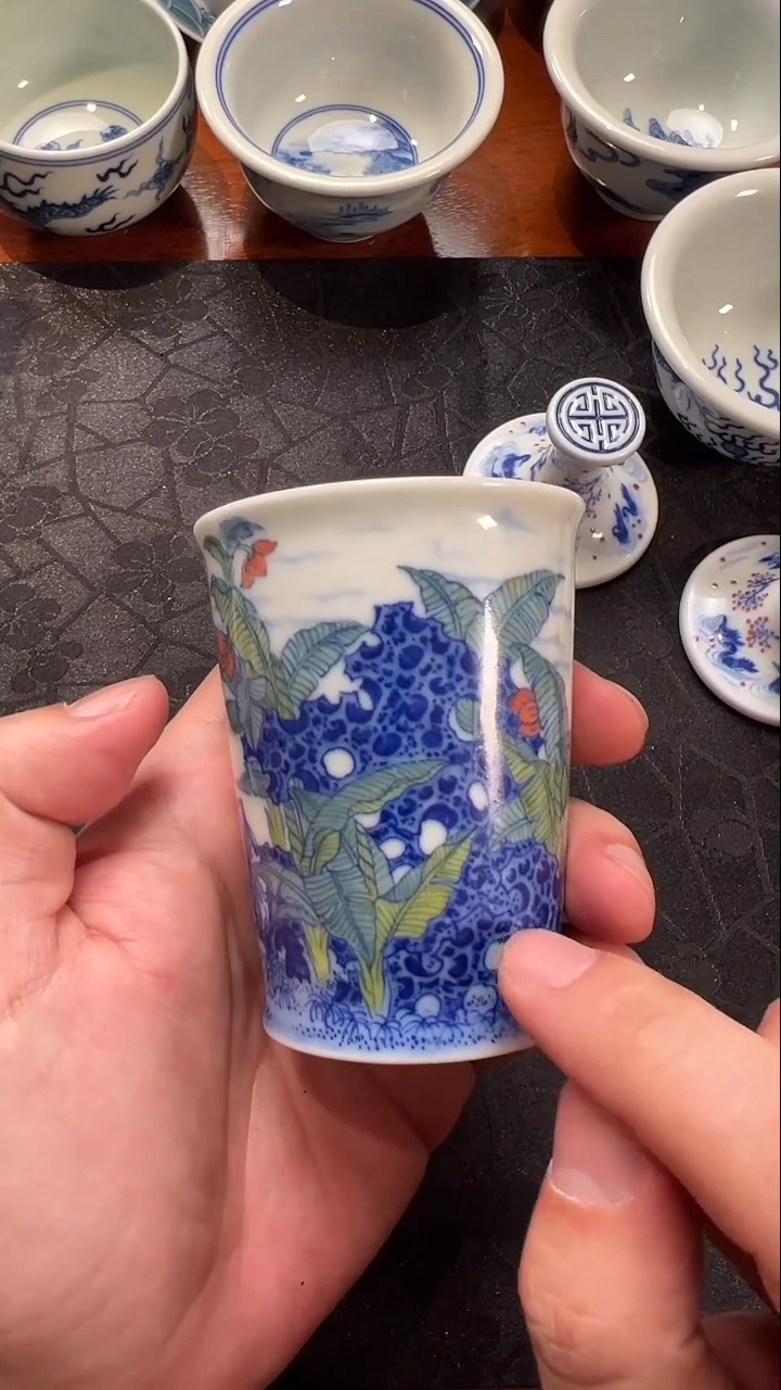 【闪购商品】陶瓷盖子款清山柴窑雨后芭蕉杯