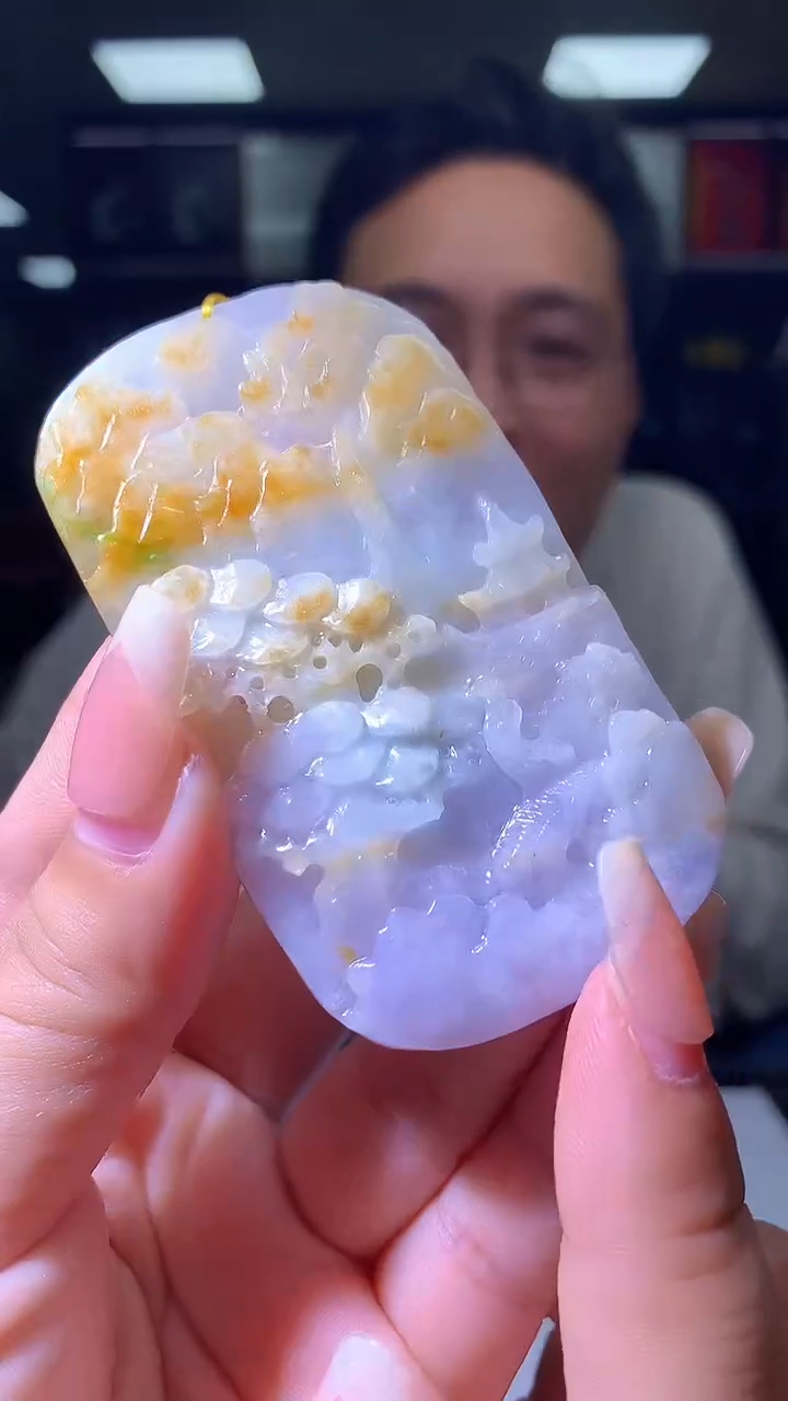 【闪购商品】定制翡翠未镶嵌1080xx-毛货挂件23