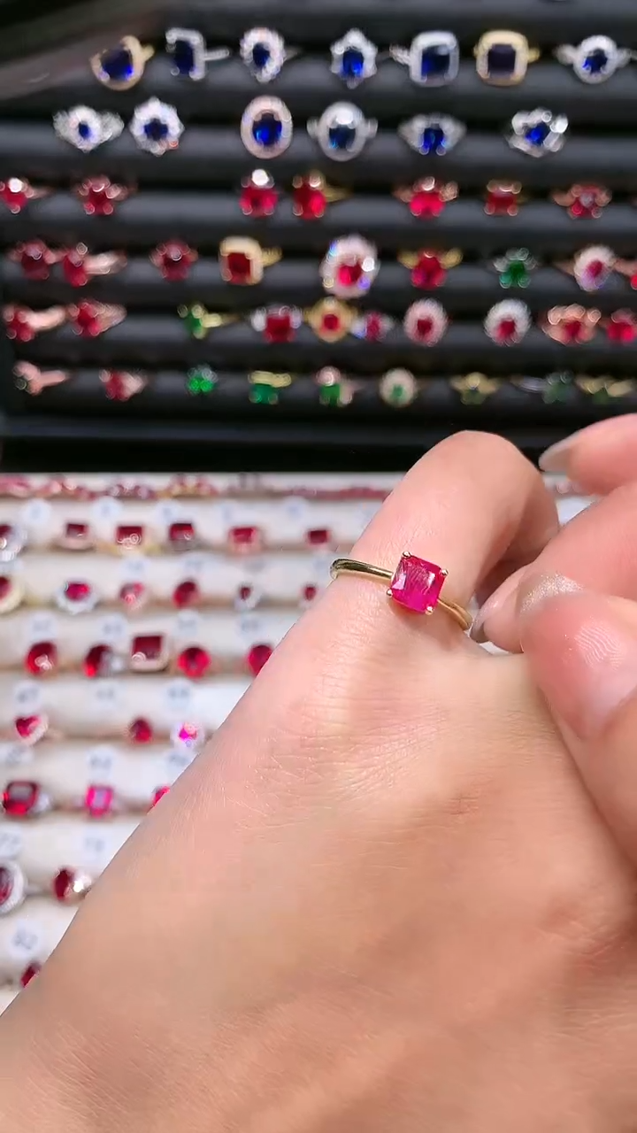 【闪购商品】红宝石戒指银S925镶嵌5金