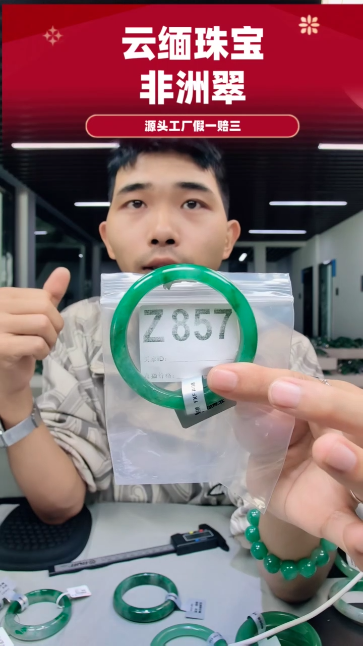 未镶嵌手镯石英质玉（非洲翠）57圈口Z857