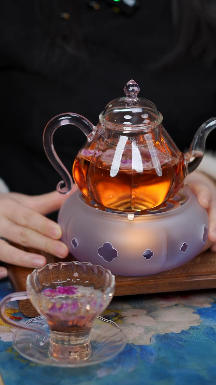 花瓣壶+温茶炉+杯子     