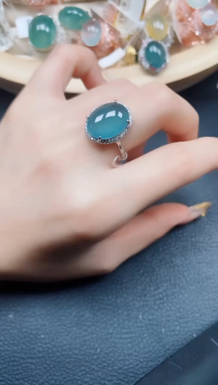 【闪购商品】翡翠戒指银S925镶嵌翡翠
