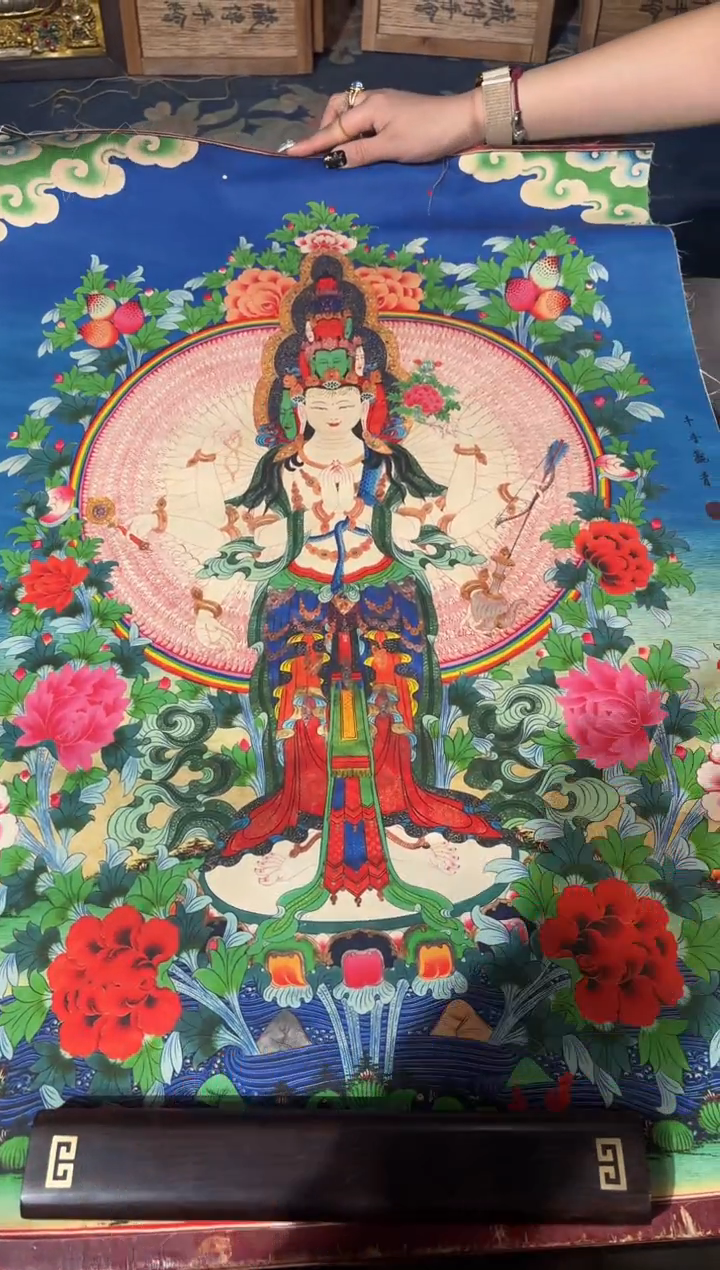 卷轴画龙妹的唐卡tk16