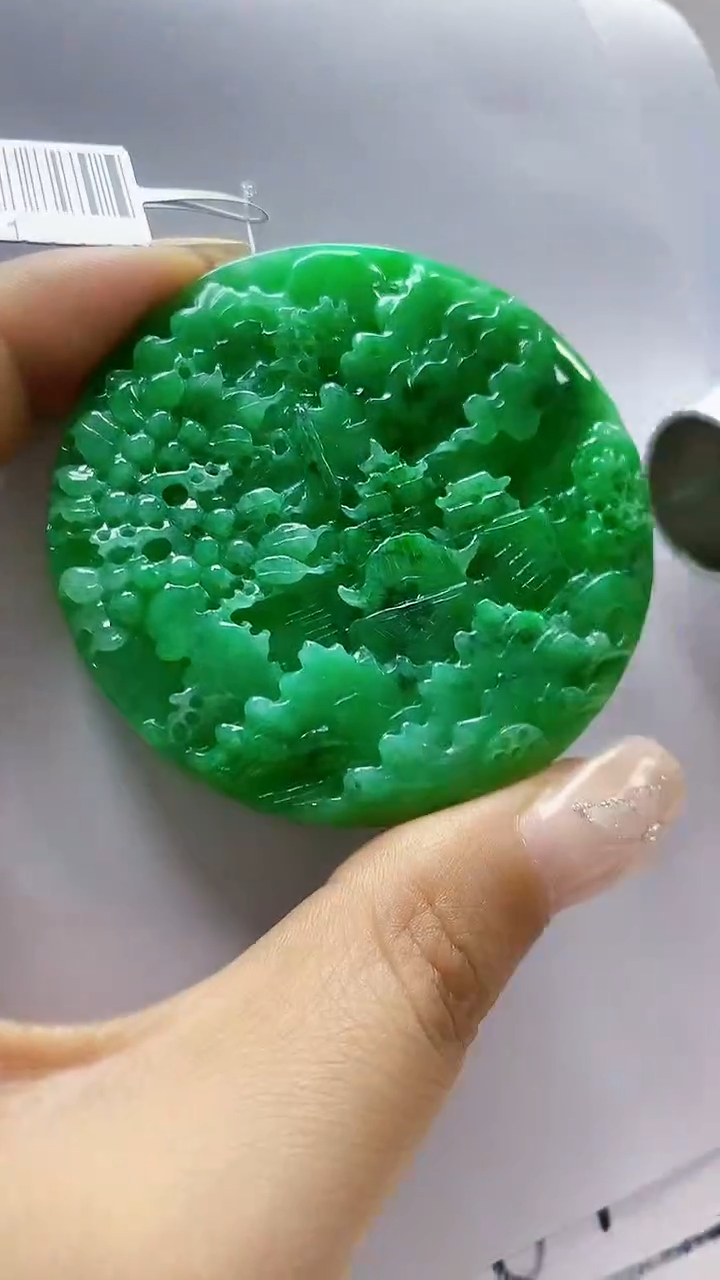 定制翡翠未镶嵌5145ms-毛货45山水
