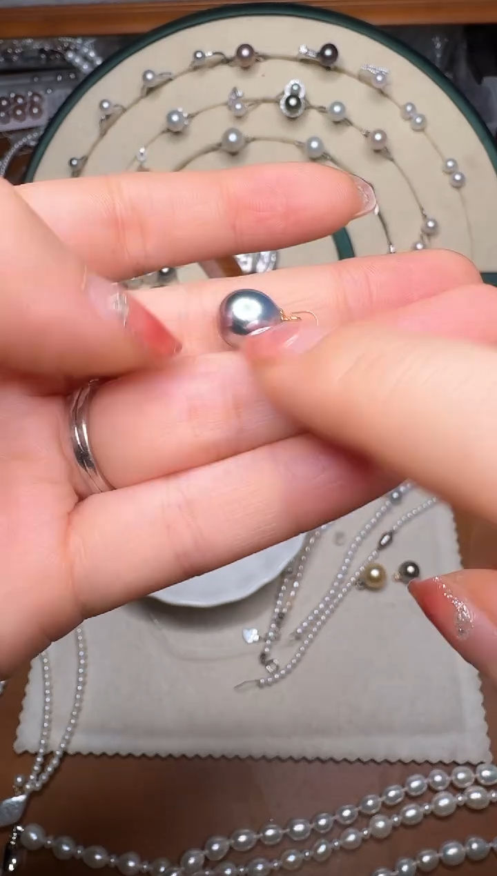 【闪购商品】海水珍珠吊坠(不含链)18K金镶嵌28号极光大溪地吊坠