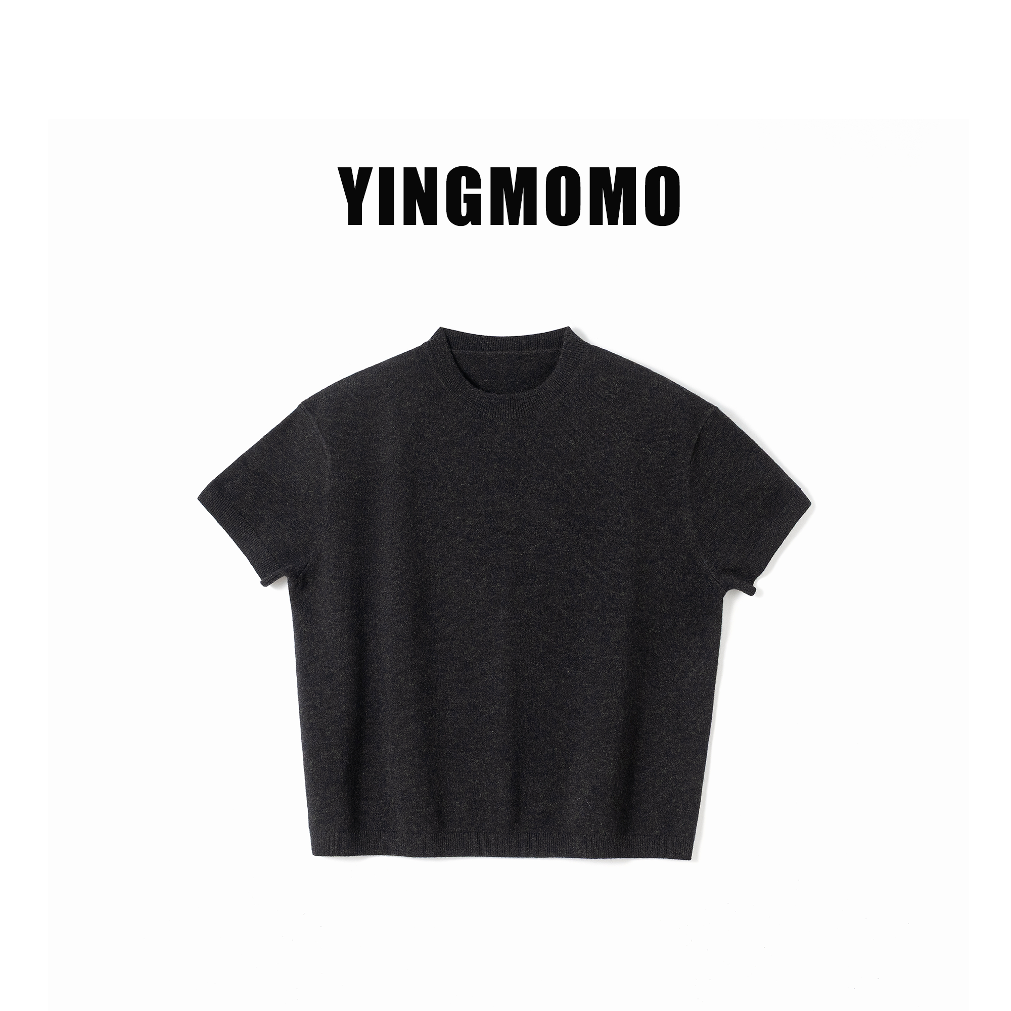 【YINGMOMO】影哥「北欧T」极简通勤风 纯色圆领绵羊毛针织短袖Y5722