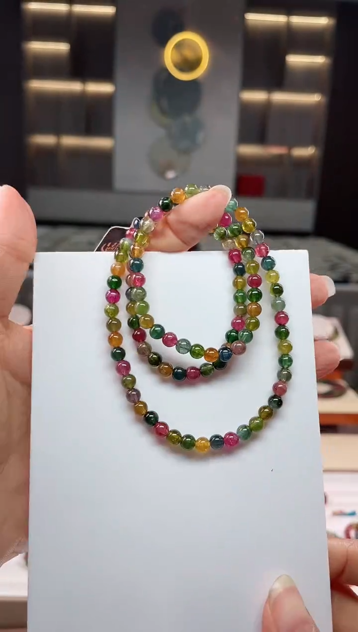 未镶嵌老矿碧玺三圈手串5mm+碧玺（多样性发一条）Q