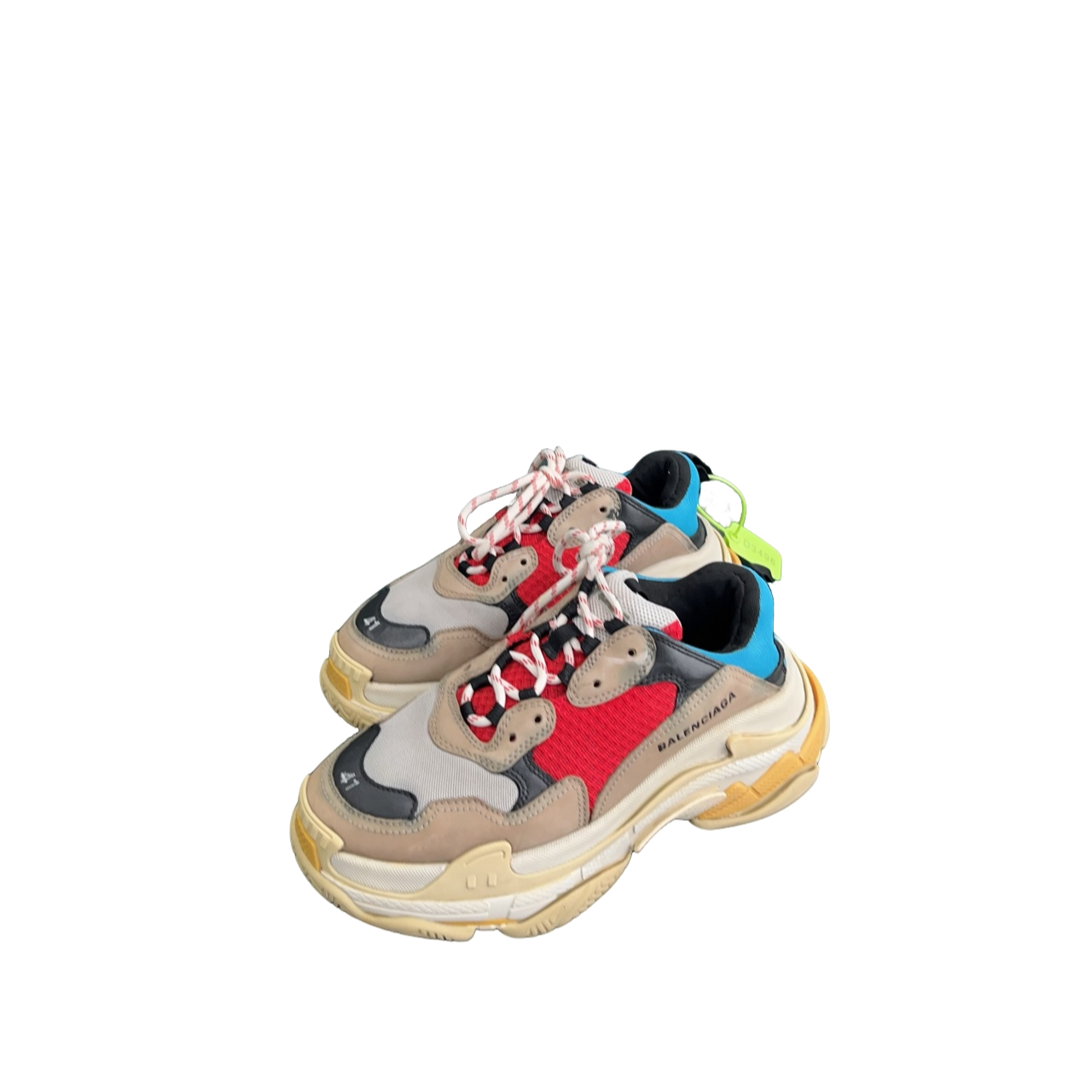 95新 Balenciaga/巴黎世家 triple s红黄绿休闲鞋41码d3496