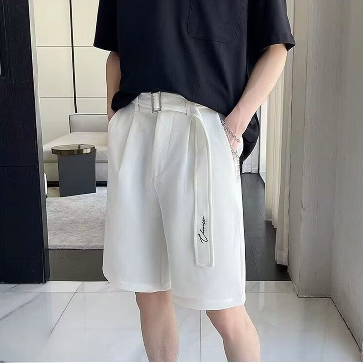 夏季新款休闲宽松百搭时尚五分裤舒适男士短裤25201