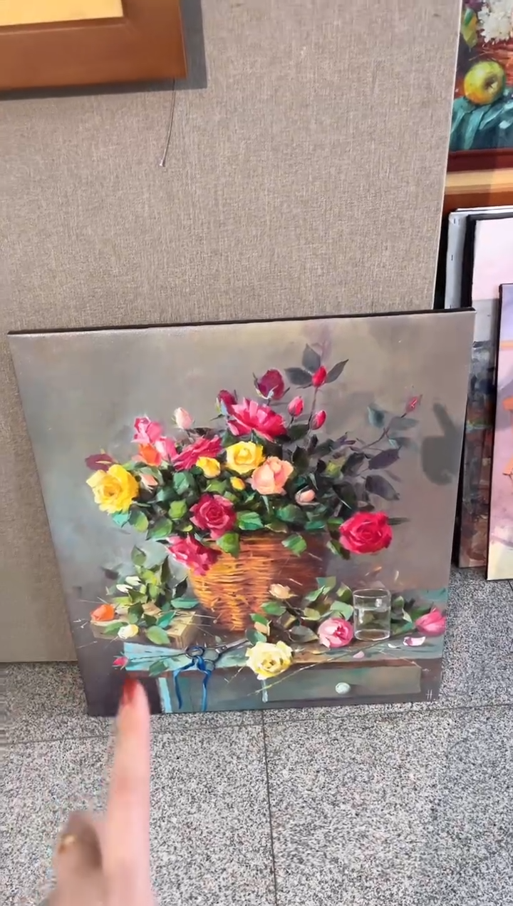 【闪购商品】俄罗斯油画《花卉》70*80内