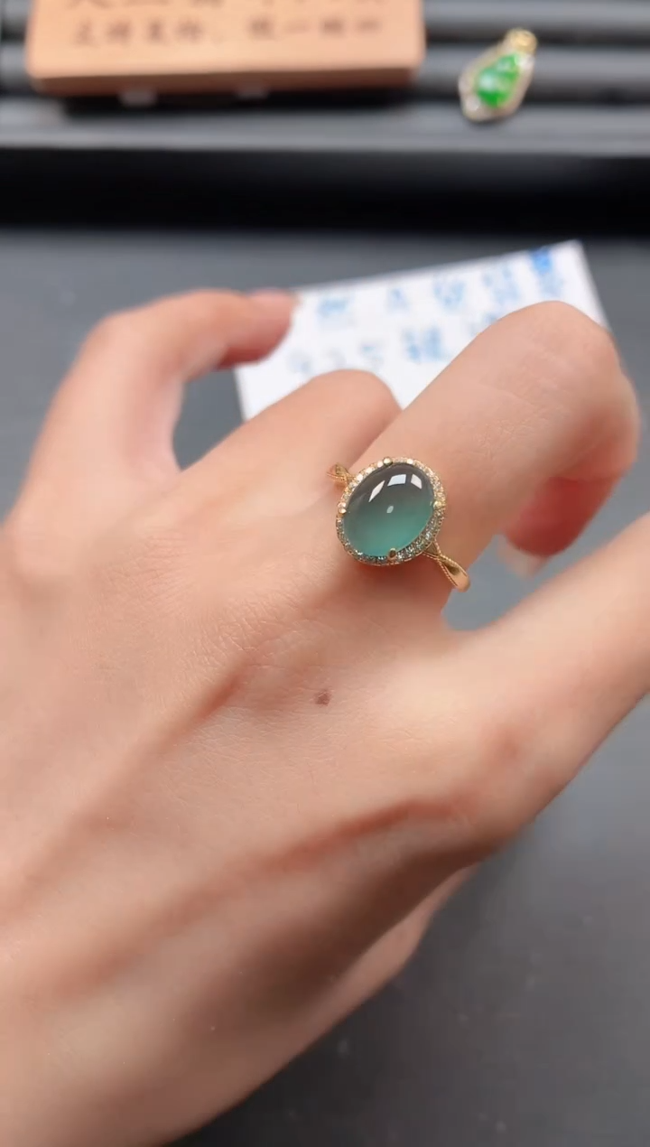 银S925镶嵌戒指翡翠111