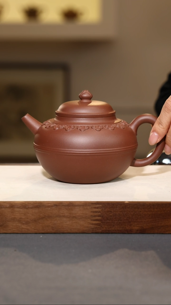 【闪购商品】紫砂茶壶云肩如意-底槽青-400cc