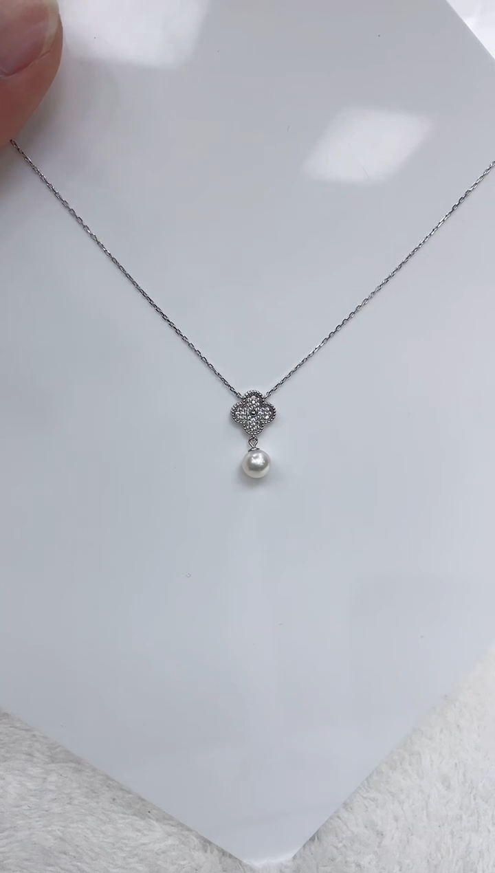 【闪购商品】海水珍珠颈饰银S925镶嵌海水珍珠项链