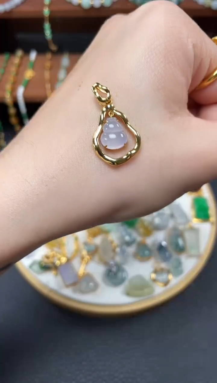 【闪购商品】翡翠吊坠(不含链)18K金镶嵌一个  JK358