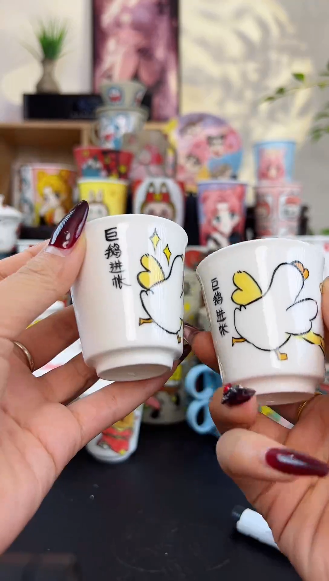 【闪购商品】摆件笙笙漫 手工手绘陶瓷杯杯