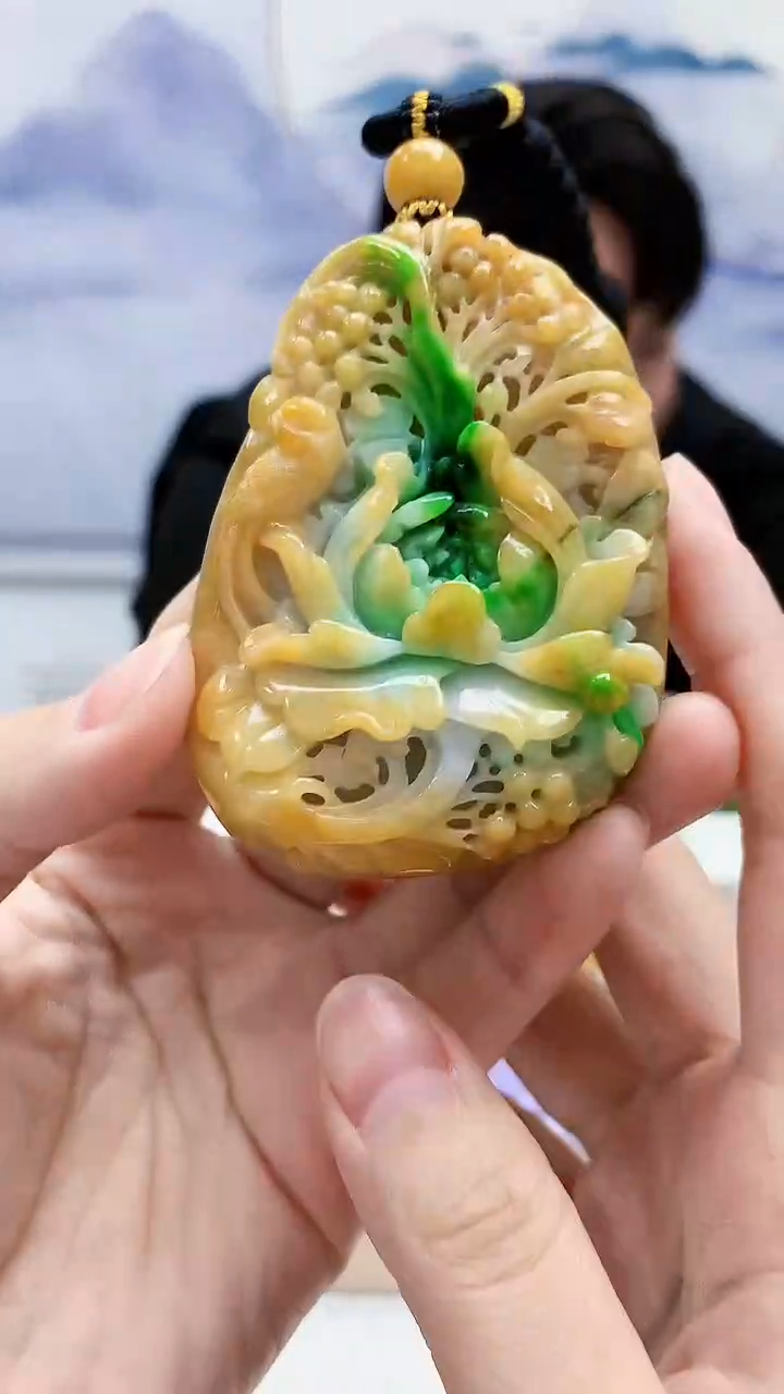 未镶嵌定制翡翠5060lr-毛货挂件3