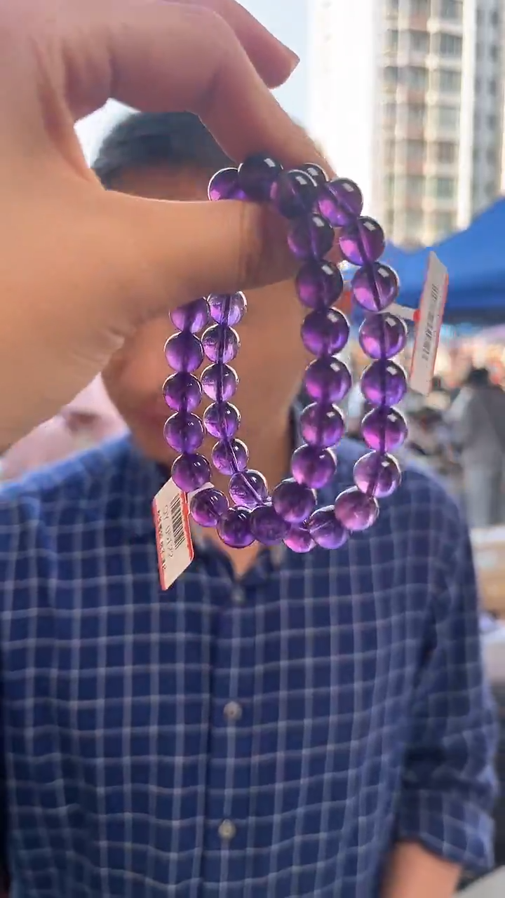 紫晶手链未镶嵌天然手串多样性发一9mm
