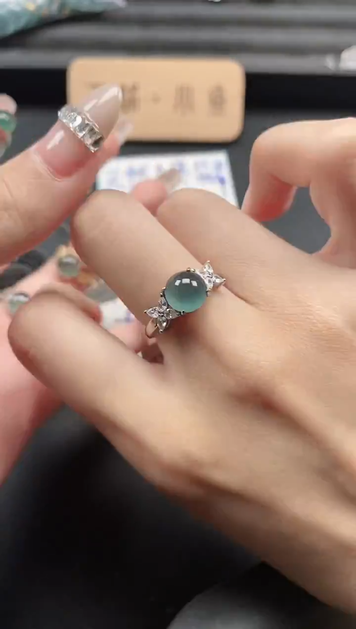 银S925镶嵌戒指翡翠51151