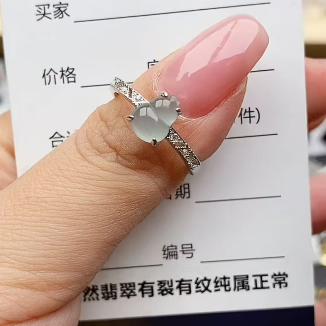 纯天然a货翡翠戒指