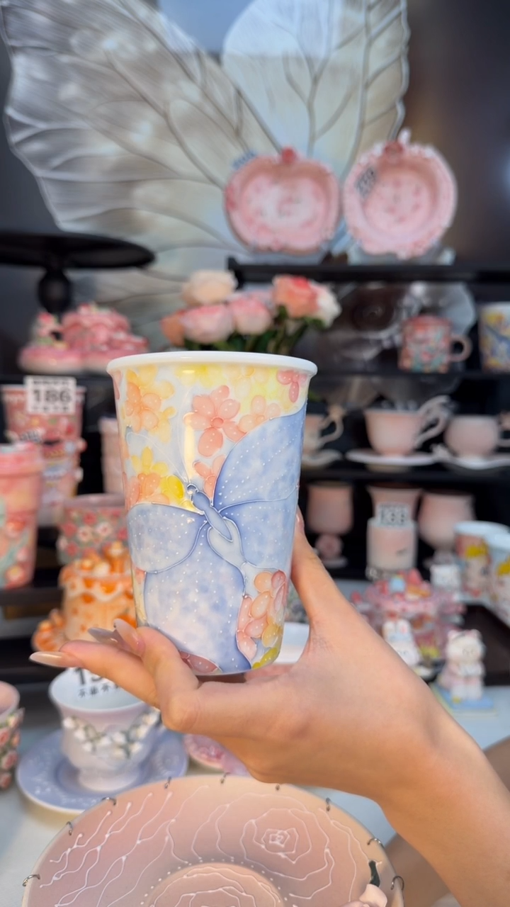 双11意陶创意设计款陶瓷蝴蝶万花