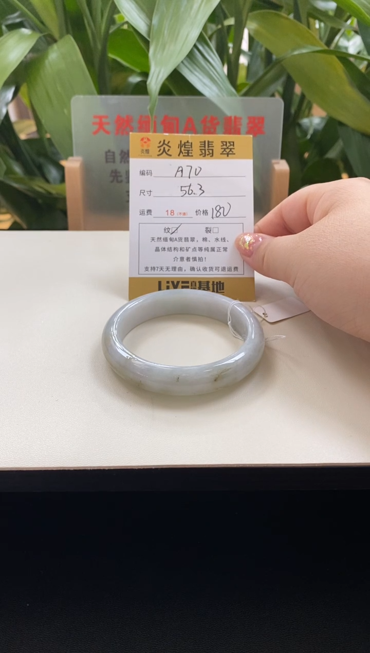 未镶嵌手镯翡翠56.3圈口编码a70