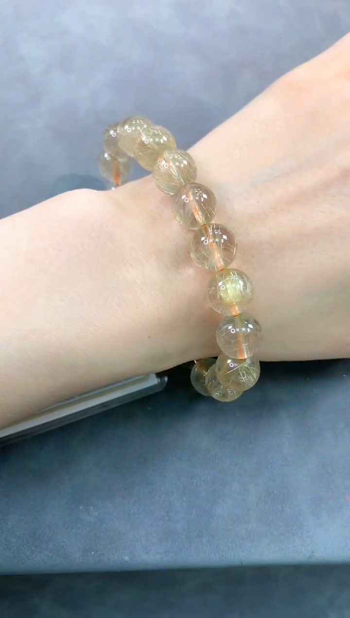 【闪购商品】发晶手链未镶嵌89号金发晶单圈11mm