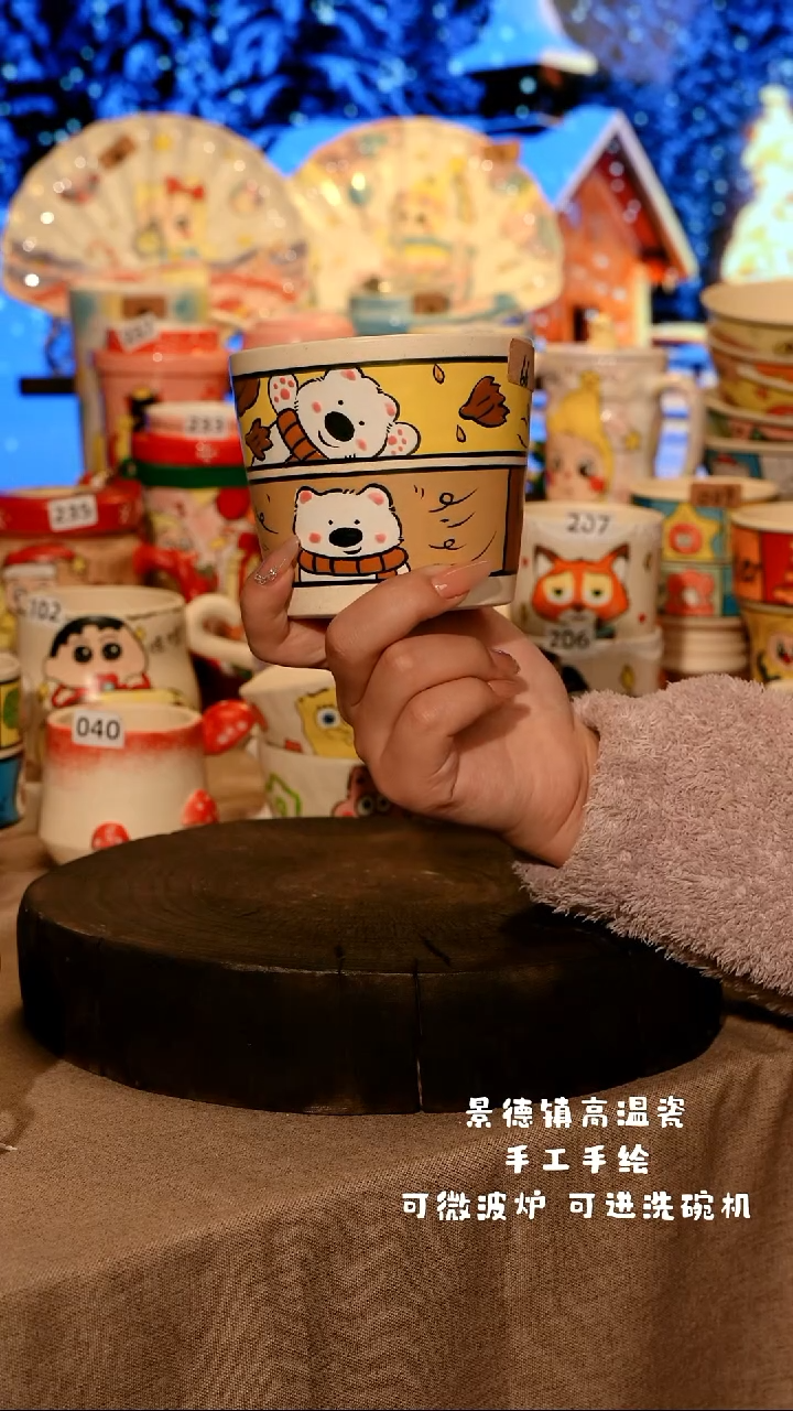 陶瓷066景德镇原创设计师款高温陶瓷手工手绘