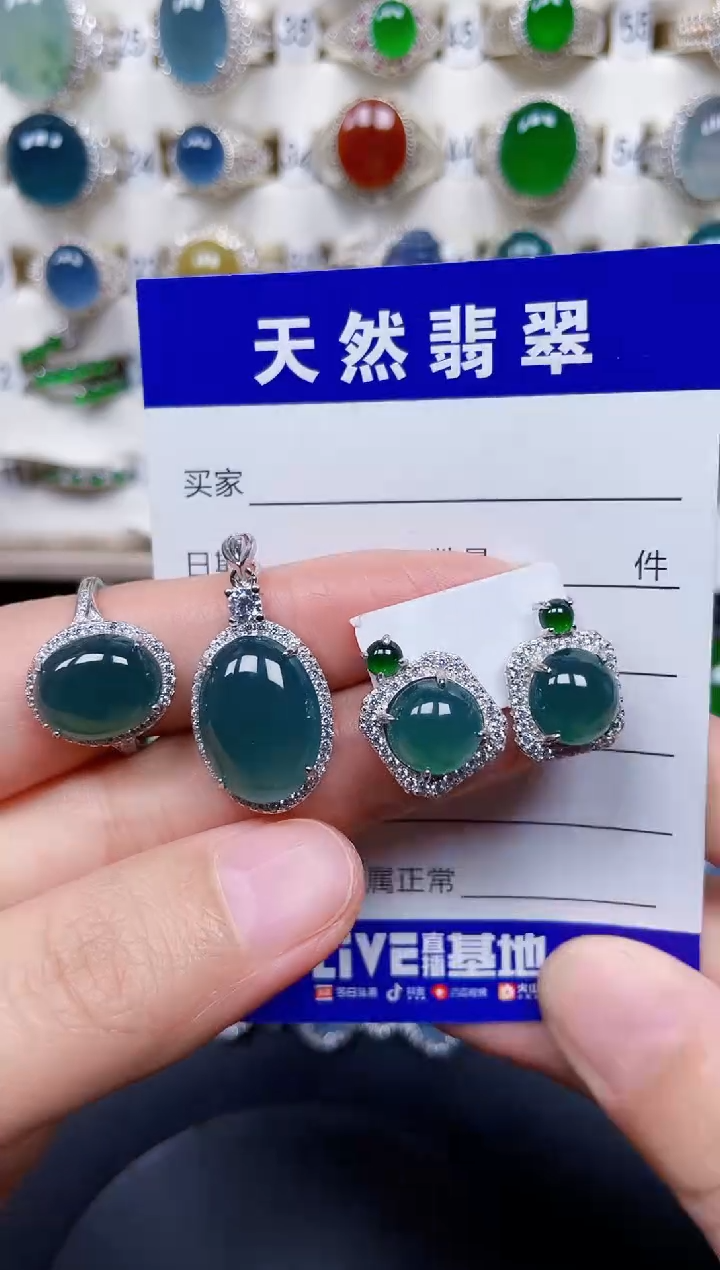 颈饰银S925镶嵌翡翠165