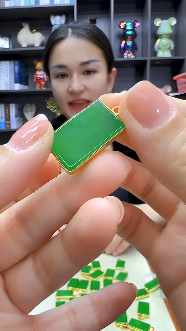 翡翠14K金镶嵌颈饰丹丹diy劲饰