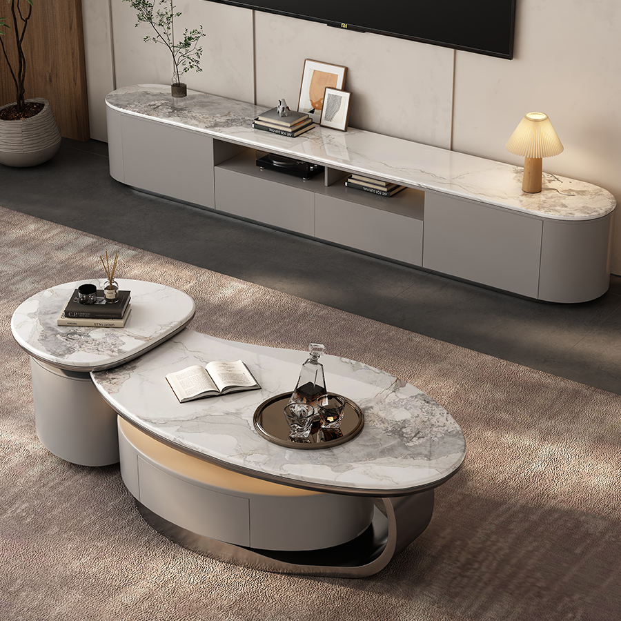 茶几意式轻奢极简多功能小茶桌客厅家用茶桌茶台一整套