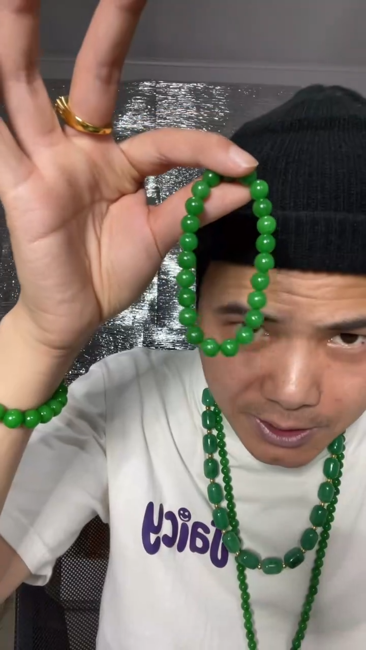 未镶嵌手串翡翠【小伍珠宝】缅料8m手串