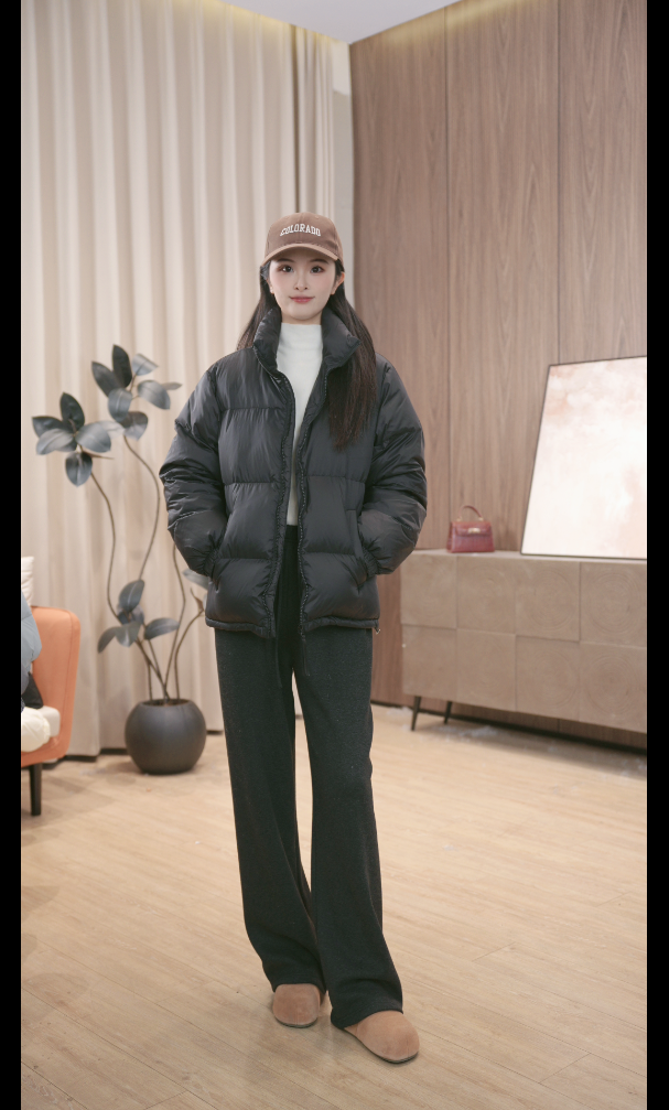 面包服韩系小个子羽绒服女短款冬季2025年女士网红款外套55001