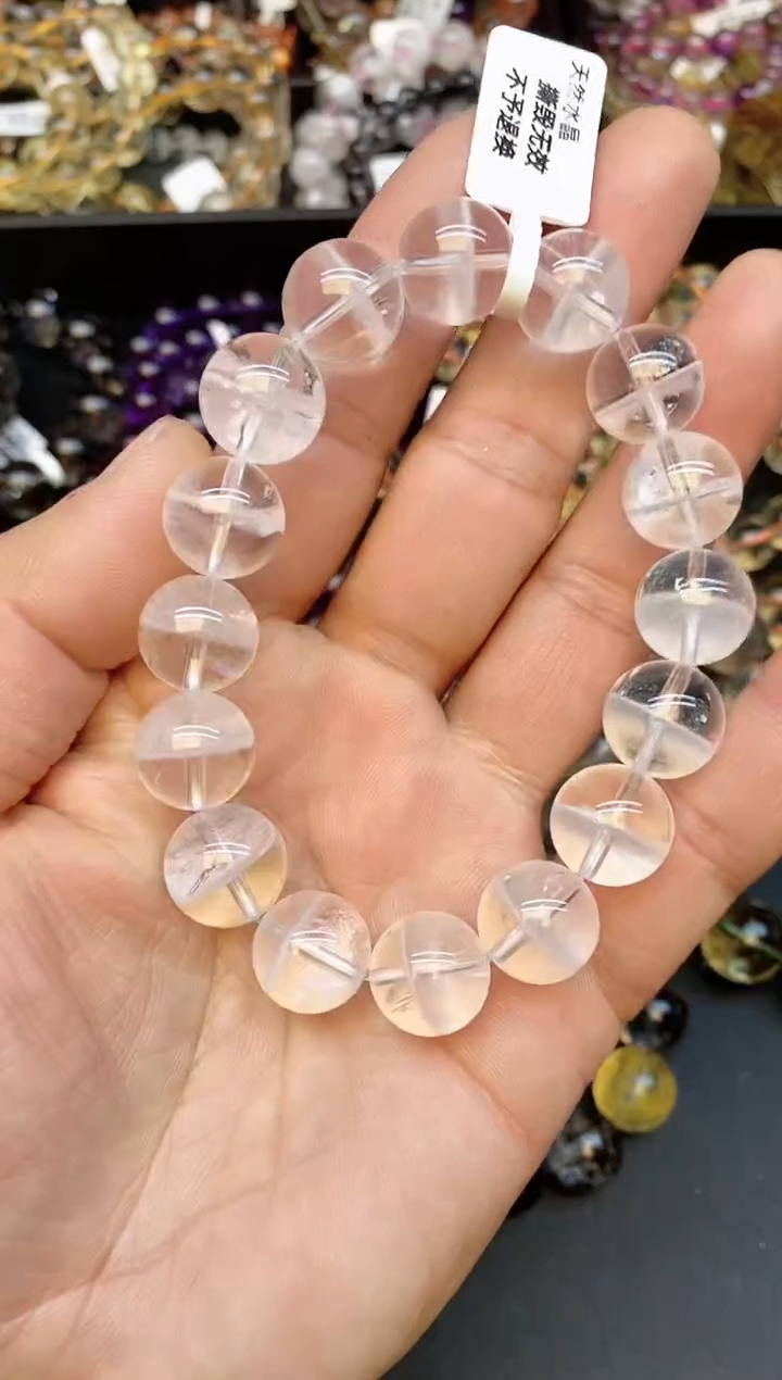 【闪购商品】水晶手串未镶嵌A77 白幽灵 13mm+