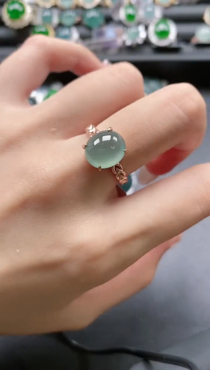 【闪购商品】翡翠戒指银S925镶嵌51511