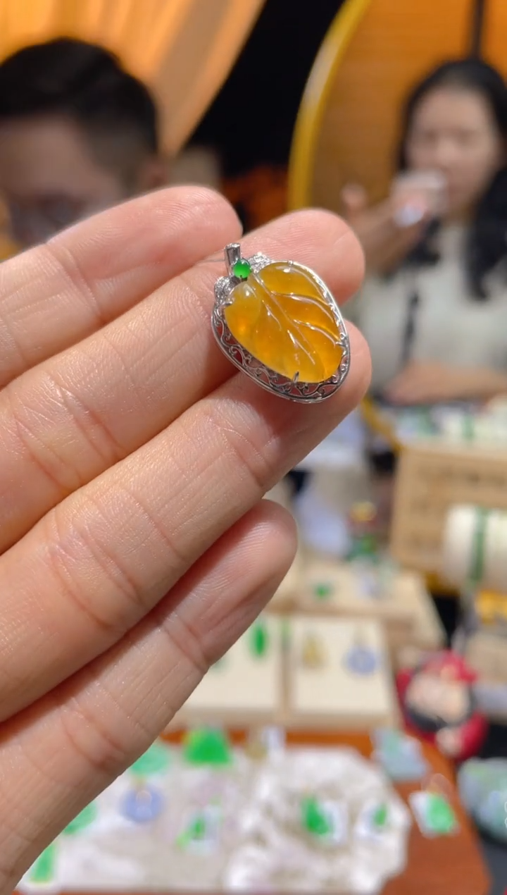 【闪购商品】翡翠颈饰18K金镶嵌假一赔三