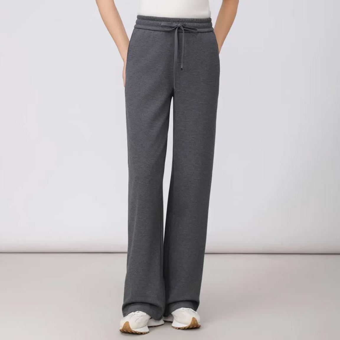 GIRDEAR/哥弟时尚秋季新款百搭高腰宽松休闲直筒阔腿裤女 1100408