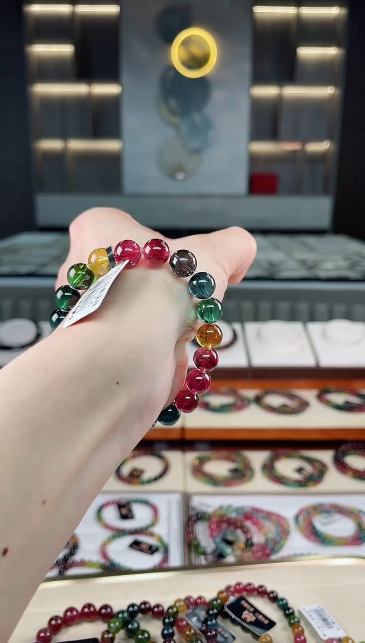 未镶嵌老矿碧玺单圈手串9mm+碧玺多样性发一条T