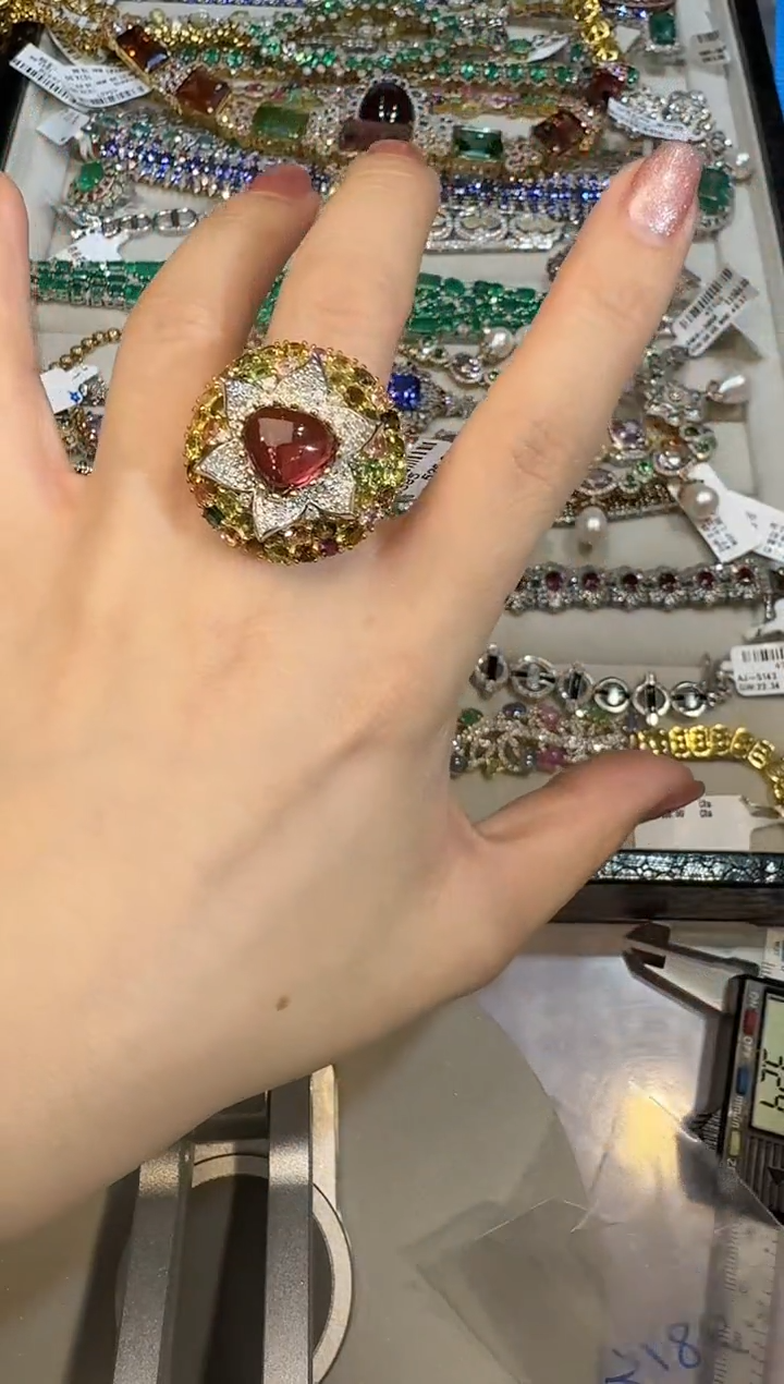 【闪购商品】定制碧玺戒指未镶嵌戒指