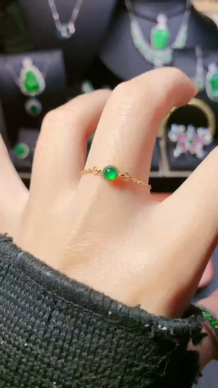 【闪购商品】翡翠戒指银S925镶嵌戒指