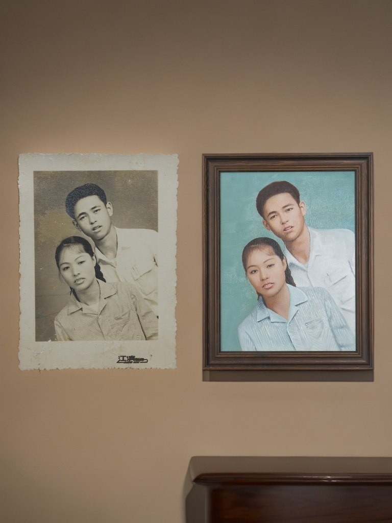 卧室床头装饰画中秋节礼物50x70人像纯手绘油画玄关肌理挂画客厅