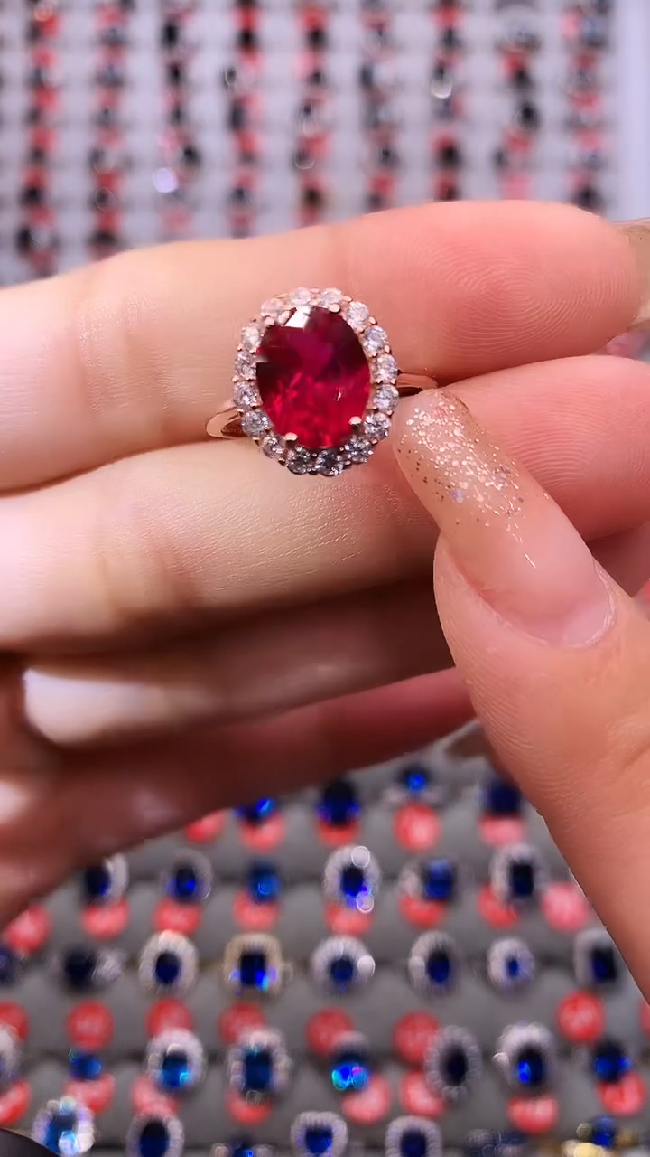 【闪购商品】红宝石戒指银S925镶嵌111111