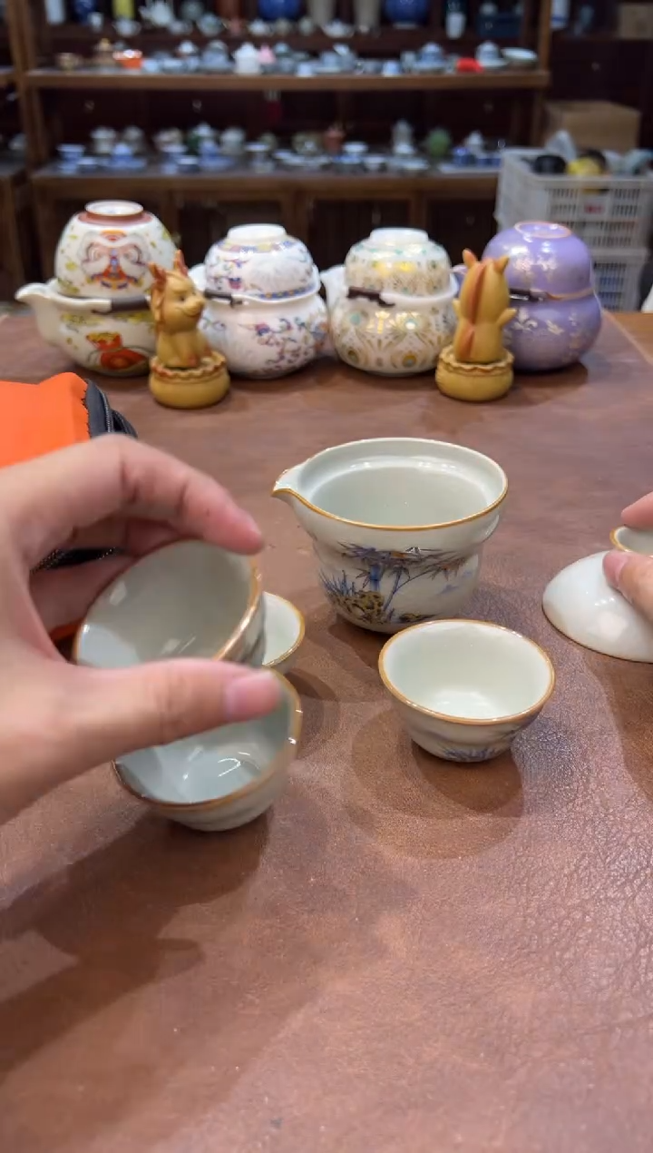 真的很便宜会开片的旅行茶具