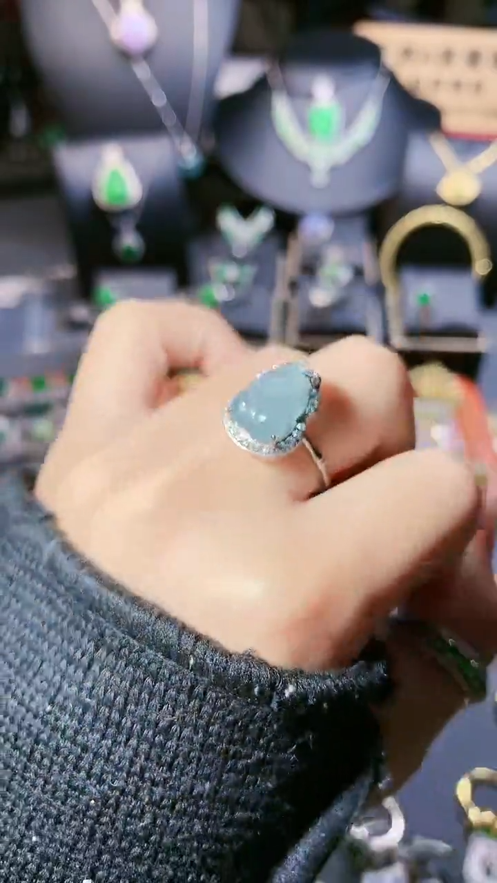 【闪购商品】翡翠戒指银S925镶嵌戒指